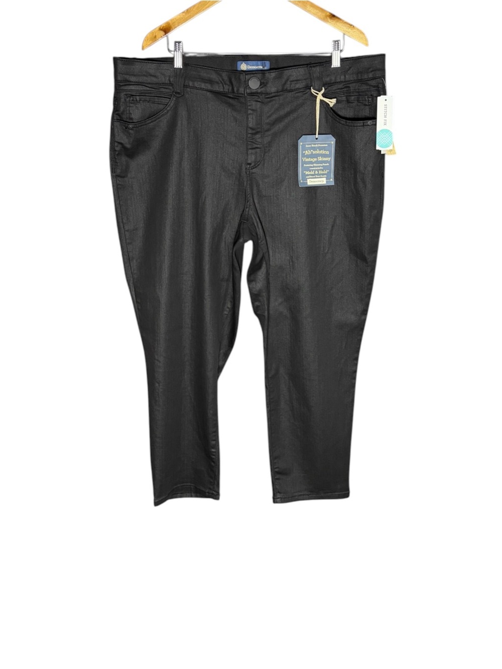 NWT Democracy x Stitch Fix Ab Solution Eco Slim Straight Jean Luxe Touch Black